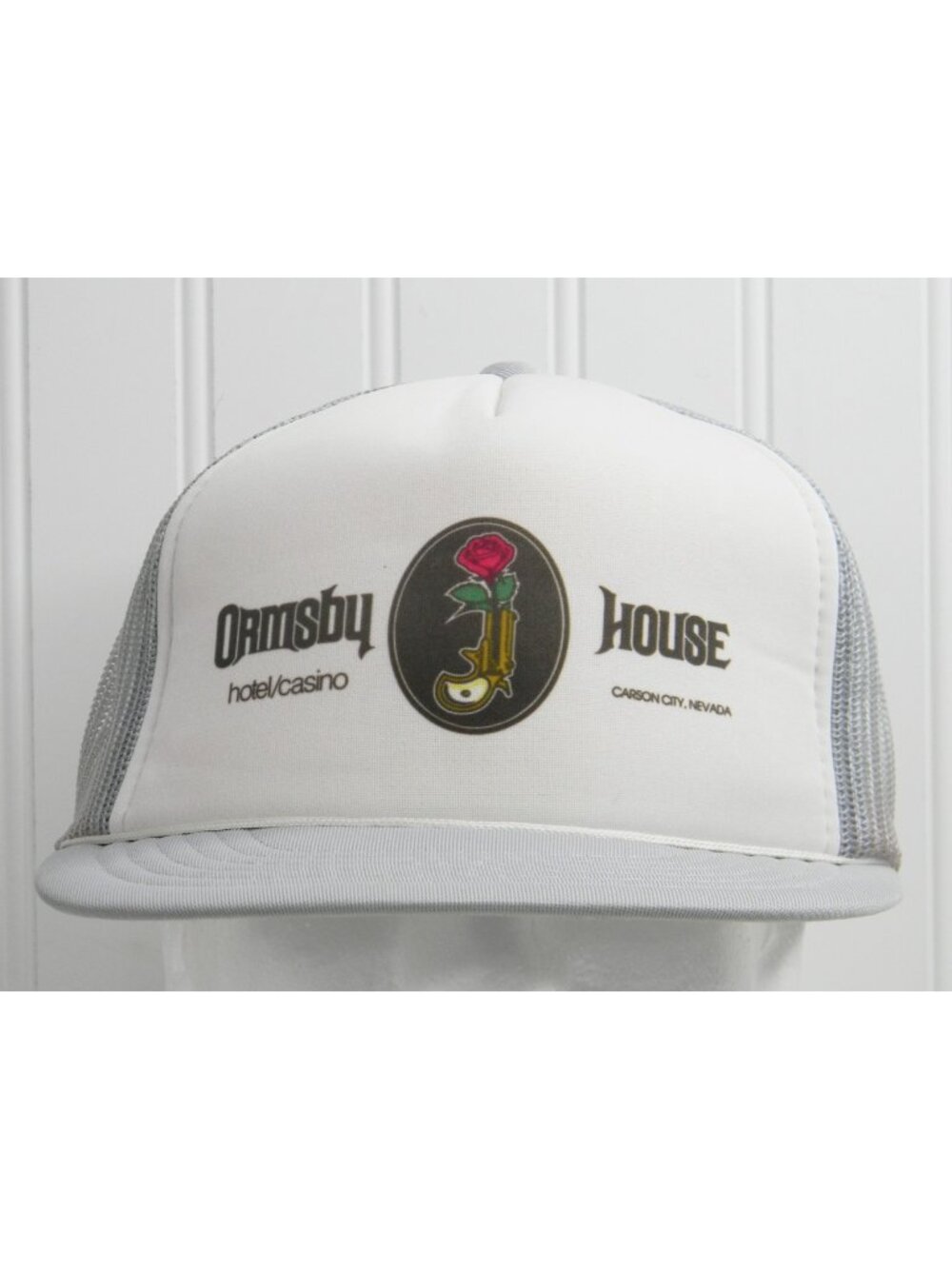 Vintage ORMSBY HOUSE Casino Trucker Hat Mesh Cap Carson City Nevada Derringer